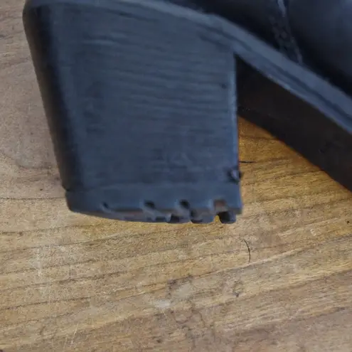 Marc by Marc Jacobs Black Leather Heeled Engineer Style Boots Size 38.5 EU