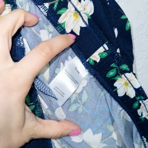 Draper James Navy Blue Magnolia Floral Printed Pajama Set Size XL