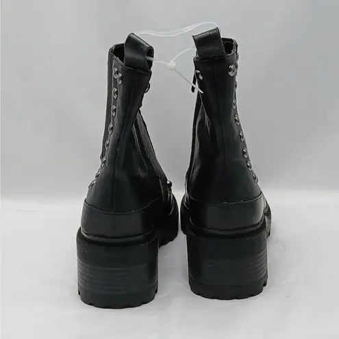 Karl Lagerfeld Breck Chelsea Combat Boots Women Size 6M Black Leather Biker Goth