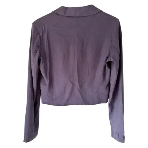 Jason Wu Linen Blend Lilac Purple Double Breasted Cropped Blazer Jacket Small