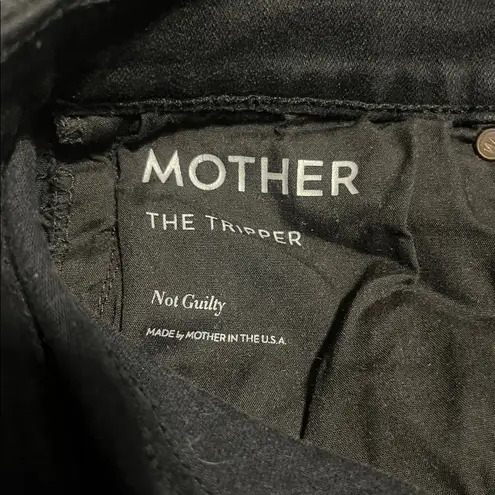 MOTHER The Tripper High Rise Not Guilty Black Mini Flare Jeans Size 28