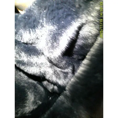 NWT $675 Jane Post S Womens Reversible Cocoon Coat Faux Fur Black Soft Warm Hood