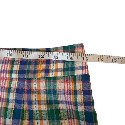 Sézane Sezane Dorian Shorts Careo Plaid Size 40 US 8 Ruffle Hem Colorful Preppy Twee