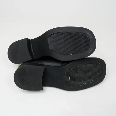 Vintage 90s Whitemt Black Leather Heeled Loafers