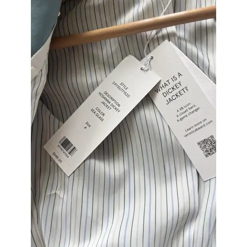 Veronica Beard Hosanna Dickey Blazer Jacket In Sea Glass New Size 4