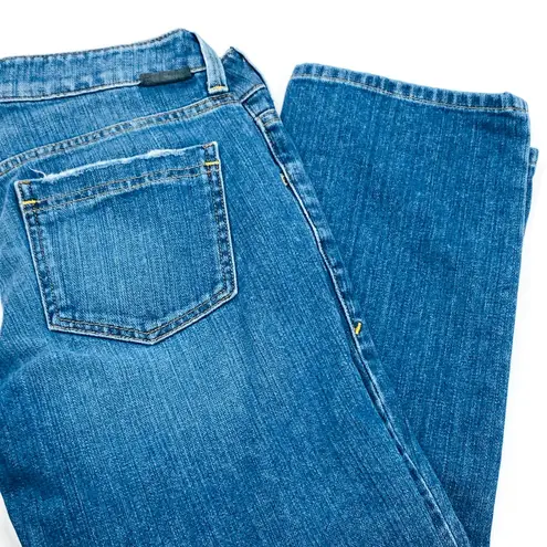 New York And Company Straight Boyfriend Low Rise Crop Jeans Distressed 0 Mid Wash