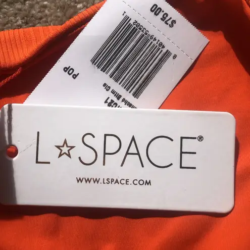 l*space  Camacho Bikini Bottom Red Poppy Ribbed Women's Size Medium NWT - Image 9