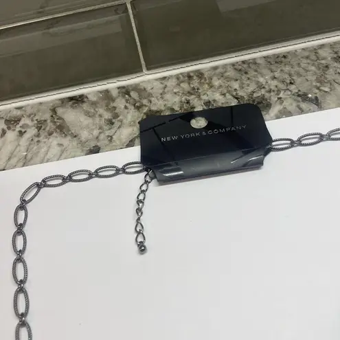 New York And Company NWT Statement Costume Beaded Necklace Black / White Bead