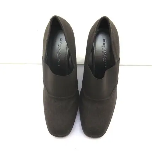 Donna Karan Womens Brown Suede Wedge High Heel 6.5