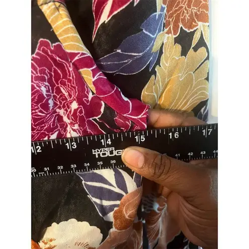 Band Of The Free Marguerite Black Floral Long Sleeve Mini Dress Size M Size M