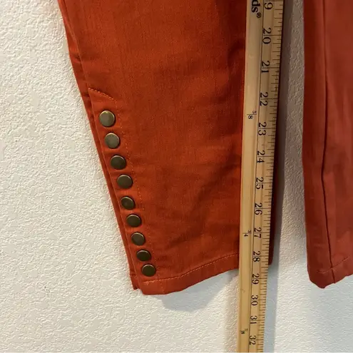 Soft Surroundings Orange Metro Denim Pull On Snap Ankle Jeggings Leggings Size S