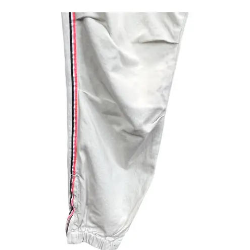 Sundry Women’s 100% Cotton White Jogger Pants Size 27 Taped Leg Streetwear Edgy