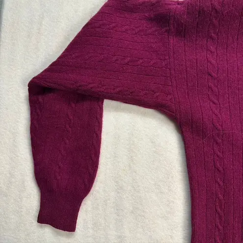Vintage Outlander Studio Lambswool Angora Cable Knit Polo Sweater Dress Pink M Purple Size M