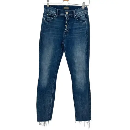 MOTHER Denim The Fly Cut Stunner Fray Jeans in Moon Dark Wash Size 25 Blue