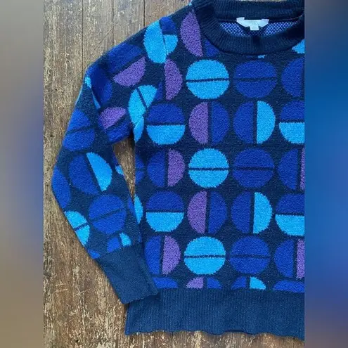 Time and Tru Women's Retro Print Sweater Size SM Blue