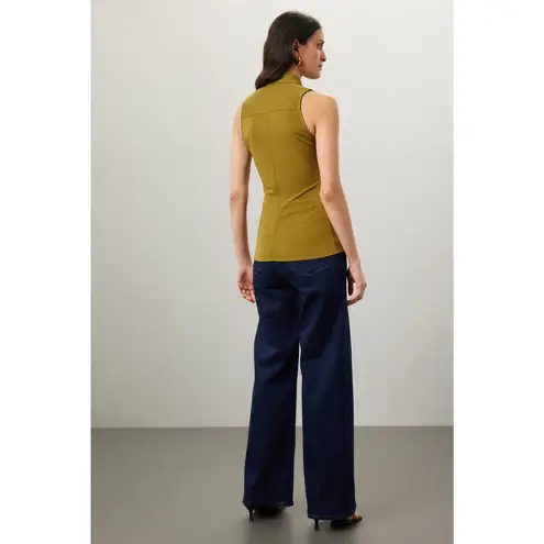 PROENZA SCHOULER WHITE LABEL Army Green Sleeveless Collared Button Front Top XL