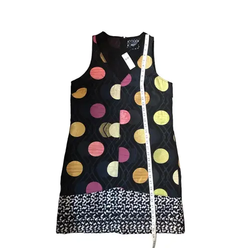 Maeve Retro Tilde Jacquard Mixed Media Colored Polka Dots Dress Size S NWT