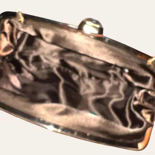 Lulu Townsend new coco brown evening clutch with gold chain /rhinestone closure