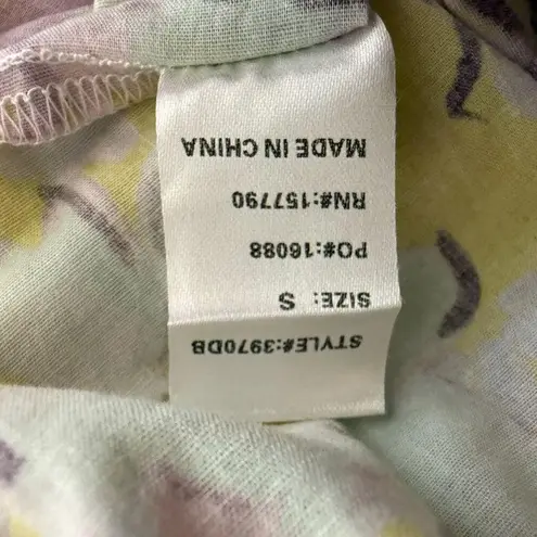 Pinch Puff Sleeve Floral Tiered Midi Dress Womens Small Smocked Boho Cottagecore Pink