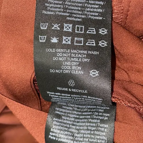 VERO MODA Odette Brown Ruffle Calf Dress NWT Sz M Women’s Polyester Tie Back