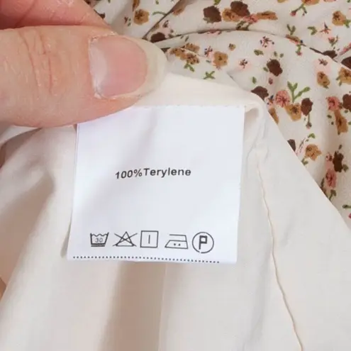 Exlura Womens Floral Tiered Babydoll Mini Dress Peasant Size XL Square Neck Boho