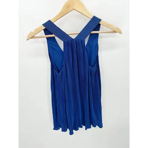 Banana Republic  Tank Top Women XS Royal Blue V-Neck Pleated Racerback Blouse