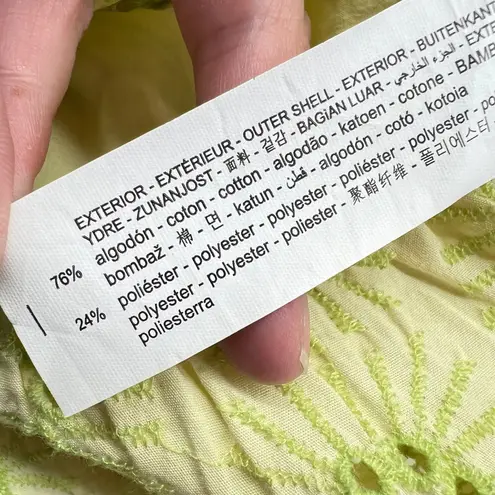 ZARA  Embroidered Openwork Puff Sleeve Peplum Top Size Small