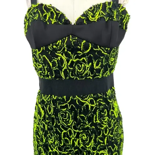 Milly Neon Webbing Corset Dress Black Green Size 10