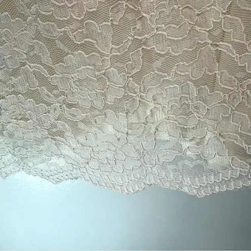 Ivory Lace Overlay Long Sleeve Scalloped Hem ModCloth Fairy Dress by Wendy Bird Size 16