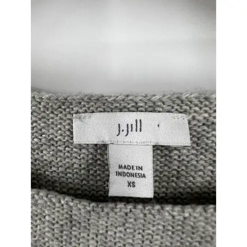 J. Jill Women's Pullover Crewneck Acrylic Sweater Stretch Light Gray Size XS