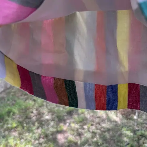 J.Crew Women's Rainbow Striped Pull On Mini Skirt Linen Blend Size 2. NEW