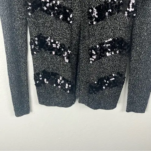 Dana Buchman Metallic Sequin Long Sleeves Hook Closure Cardigan, Size Small