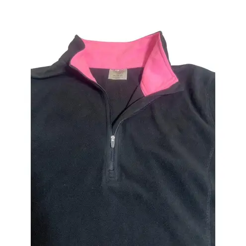 Danskin Now Black Pink 1/4 Zip Fleece Pullover Layer Warm Size XXL (20)