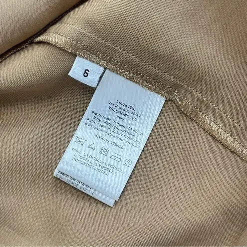 Tomas Maier Long Sleeve Shirt Dress Tan Size 6 Collared PullOver Classic Capsule Brown