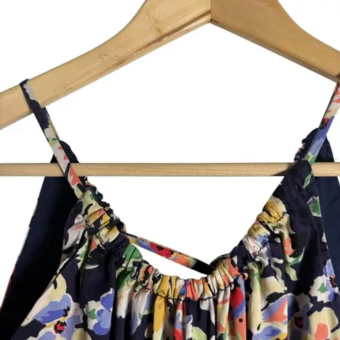 Something Navy Floral Cutout Sleeveless A-Line Midi Dress Size Small