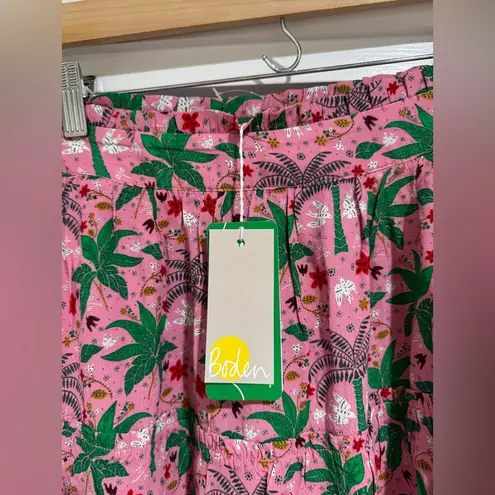 NEW! Boden Multi Tiered Crepe Skirt in Posy Pink, Oriental Palm Size 6R Pink