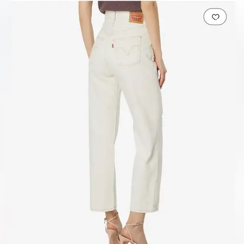 Levi's NWT Levi’s Ribcage Straight Ankle Jeans Light Wash Snap Front Distressed 31W 27L