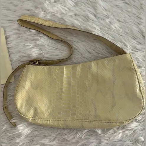 Georgia Jay Zaha Patent Butter Snake Embossed Baguette Bag Handbag HTF