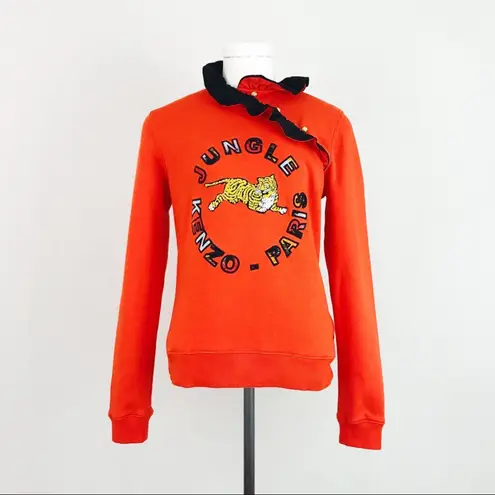 KENZO x H&M Silk Ruffle Collar Sweatshirt Orange