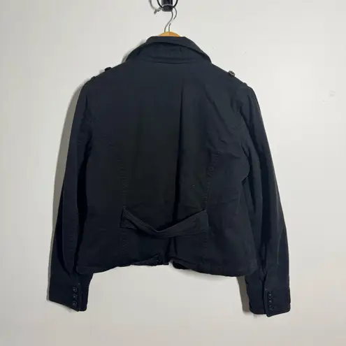 Big Chill Jacket Women L Black Military Chore Pocket Y2K Quilted Lined Cotton Size L