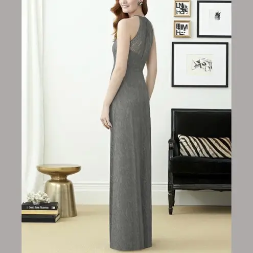 Dessy Collection Vivian Diamond Evening Gown 16 Gray