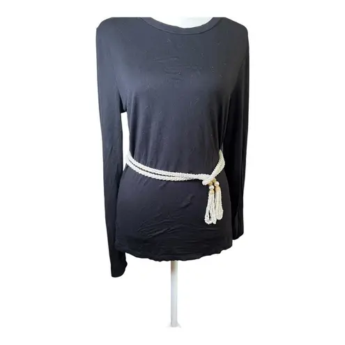 VTG Faux Pearl Beaded White Gold Rainbow Thread Tassel Strand Belt Sash Elegant thumbnail 4