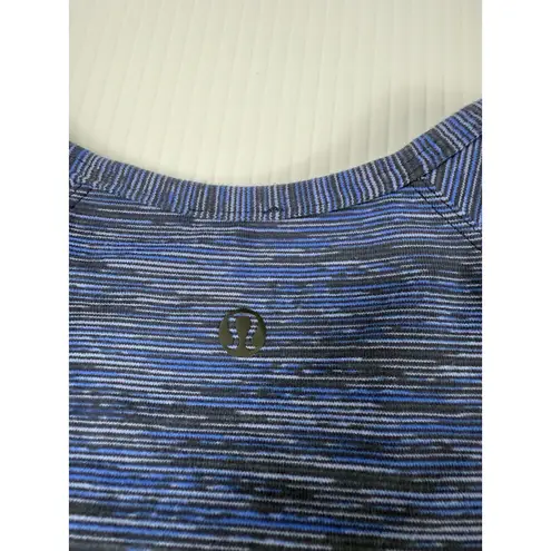 Lululemon long sleeve Ruffle Shoulder Details Top 8 Blue Space Dye