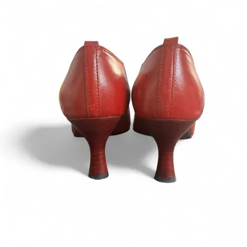 Donald Pliner VINTAGE Y2K  RED ZIPPER‎ CHARM PUMPS HEELS SIZE 7.