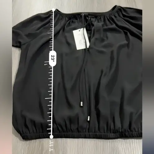 Fifteen Twenty Black Long Sleeve Tie Front Lightweight Blouse Size M