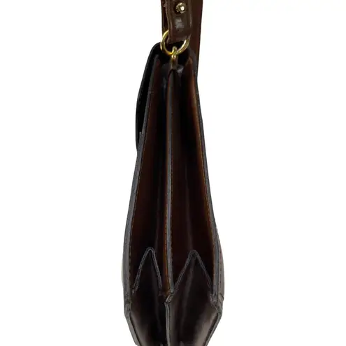 Vintage Yves Saint Laurent Brown Leather Shoulder Bag Model DE 3133 BR 1970