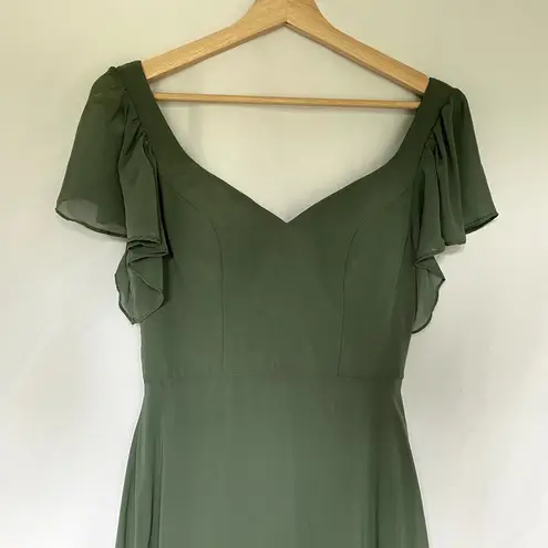 Azazie Syenna Eucalyptus formal dress women's size A2 bridesmaid dress low back