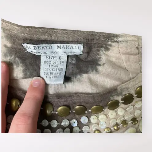 Alberto Makali Vintage Boho Tiered Sea Shell Bead Detail Maxi Skirt Size 6