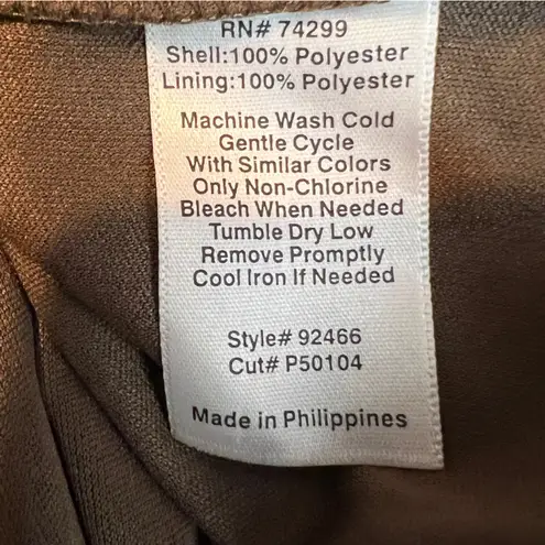 Los Angeles Apparel Los Angeles Woman Size 24W Surplice Peplum Sheath V-Neck Brown Dress w/Back Zip