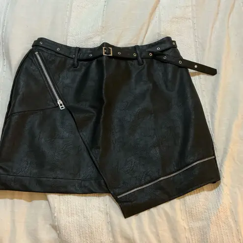 Moto Skirt With Slider Belt By SONCY Black Size 14